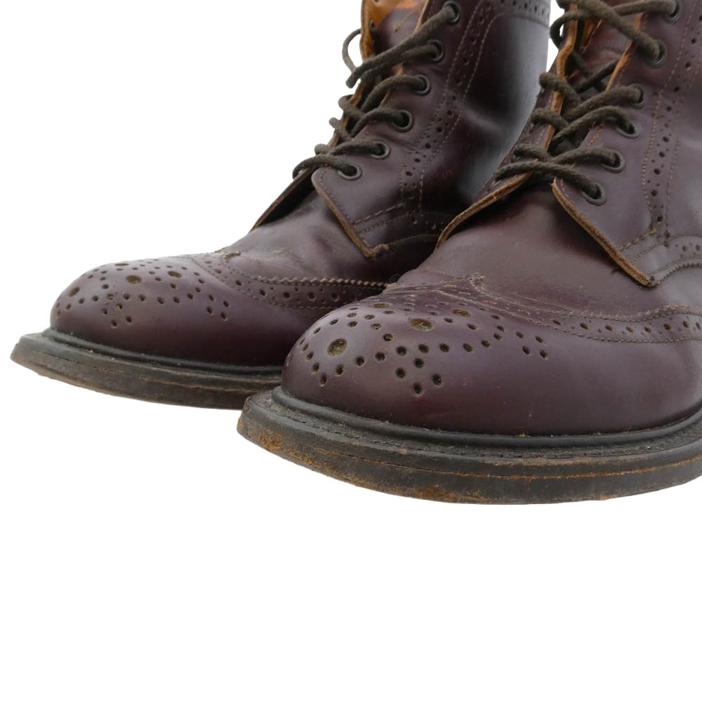 Tricker's トリッカーズ 5180 ウィングチップ カントリー ブーツ ブラウン系 UK5【中古】