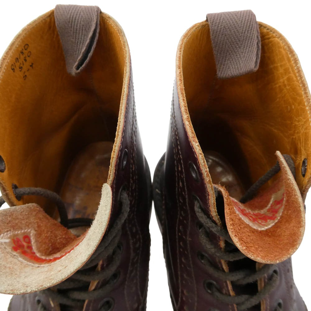 Tricker's トリッカーズ 5180 ウィングチップ カントリー ブーツ ブラウン系 UK5【中古】