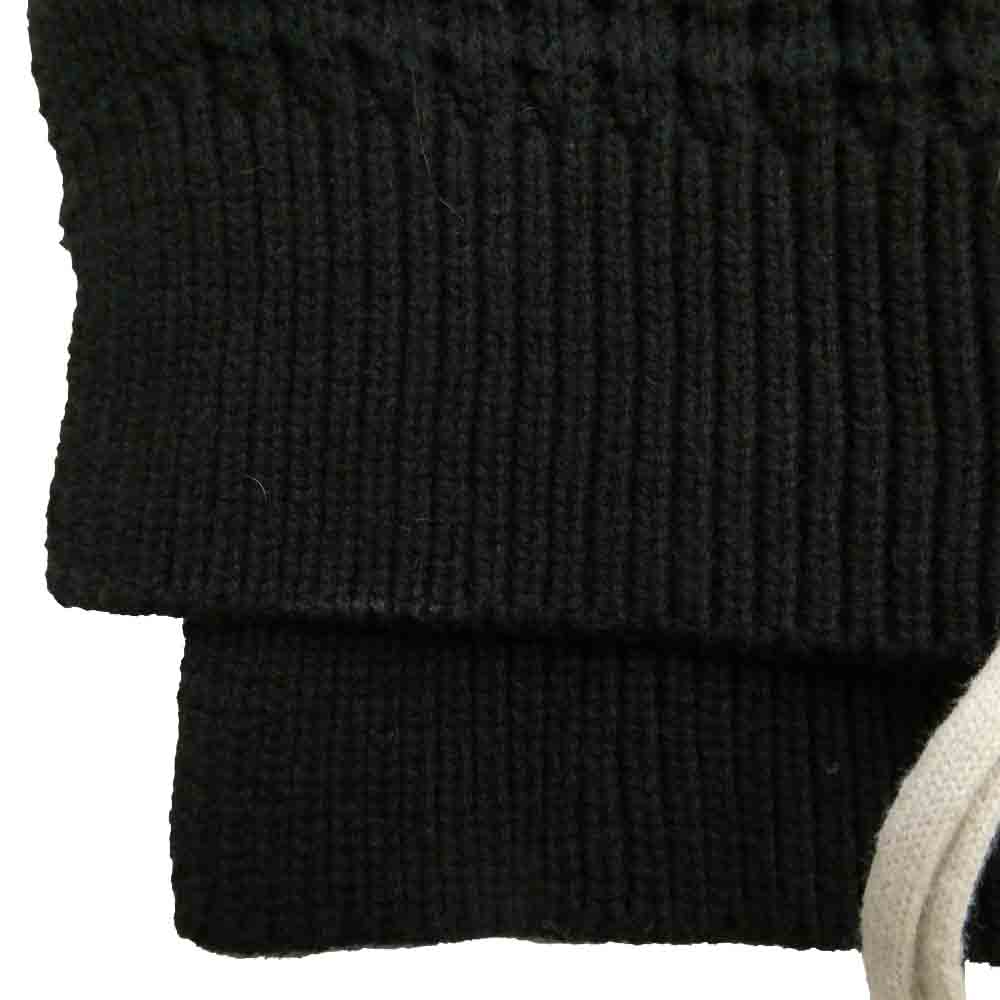 MAISON SPECIAL メゾンスペシャル 11212361338 鬼ワッフルクレイジー ステッチ ニット セーター プルオーバー ブラック系 ホワイト系 01【中古】