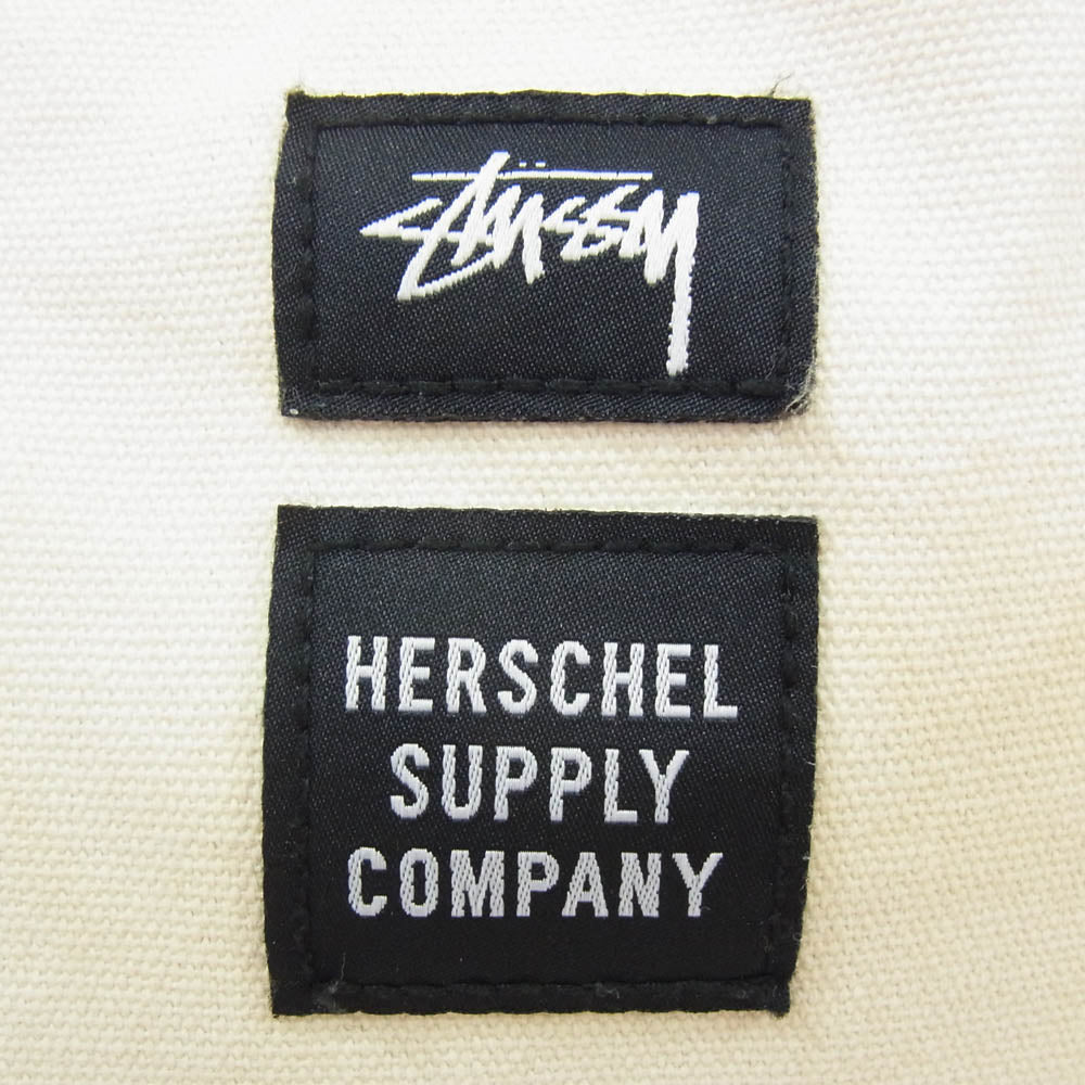 STUSSY ステューシー 16SS × Herschel ハーシャル 2way ボストンバッグ ダッフルバッグ オフホワイト系【中古】