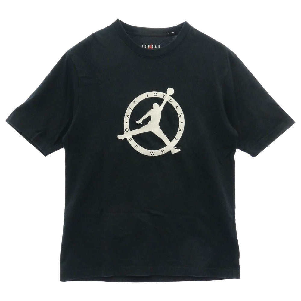 NIKE ナイキ OFF-WHITE オフホワイト DM0062-010 ? JORDAN BRAND ? Off-White オフホワイト 21AW SS Tee Tシャツ カットソー ロゴ刺繍 半袖 Tシャツ ブラック系 S【中古】