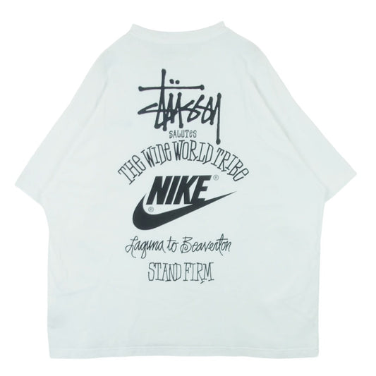 NIKE ナイキ STUSSY ステューシー DV1774-100 STUSSY Mens T-Shirt ステューシー 刺繍 ロゴ プリント Tシャツ 半袖 カットソー ホワイト系 XXL【中古】