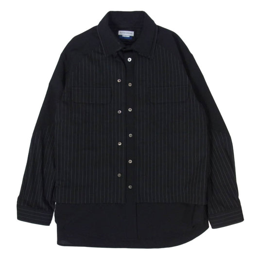 MAISON SPECIAL メゾンスペシャル 11261311623 Prime-Over Layering Open Collar Shirt プライム オーバー レイヤリング オープン カラー シャツ ブラック系 1【中古】