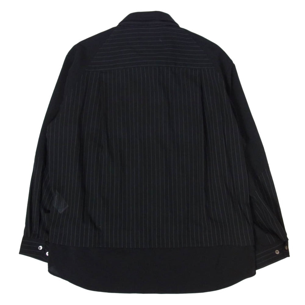 MAISON SPECIAL メゾンスペシャル 11261311623 Prime-Over Layering Open Collar Shirt プライム オーバー レイヤリング オープン カラー シャツ ブラック系 1【中古】