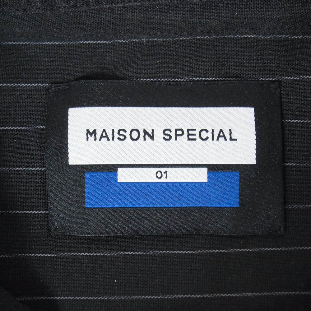 MAISON SPECIAL メゾンスペシャル 11261311623 Prime-Over Layering Open Collar Shirt プライム オーバー レイヤリング オープン カラー シャツ ブラック系 1【中古】