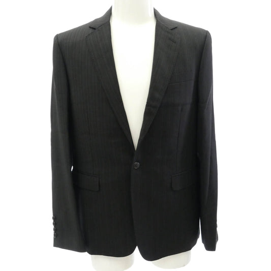 LAD MUSICIAN ラッドミュージシャン 20AW 2120-321 STANDARD 1B JACKET ストライプ ウール 本切羽 テーラード ジャケット チャコール系 44【中古】