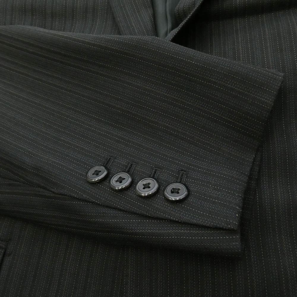 LAD MUSICIAN ラッドミュージシャン 20AW 2120-321 STANDARD 1B JACKET ストライプ ウール 本切羽 テーラード ジャケット チャコール系 44【中古】