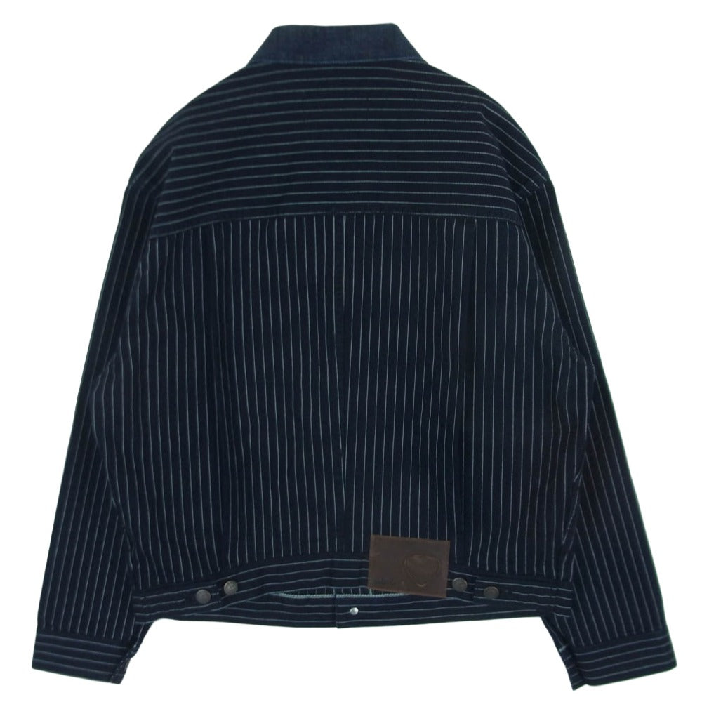 glamb グラム GB0425/BN03 Blue Noise Denim Jacket ブルーノイズ ストライプ デニム ジャケット インディゴブルー系 S【中古】