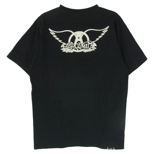 HYSTERIC GLAMOUR ヒステリックグラマー 4CT-2522 Aerosmith エアロスミス 半袖 コットン プリント Tシャツ ブラック系 M【中古】