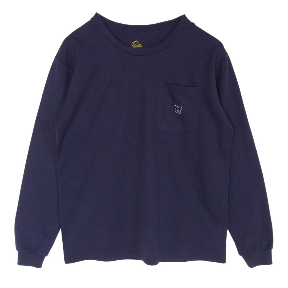 Needles ニードルス 22AW LQ266 L/S Crew Neck Tee-PE/C Jersey ロングスリーブ パピヨン刺繍 長袖 Tシャツ カットソー パープル系 XS【中古】