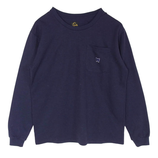 Needles ニードルス 22AW LQ266 L/S Crew Neck Tee-PE/C Jersey ロングスリーブ パピヨン刺繍 長袖 Tシャツ カットソー パープル系 XS【中古】