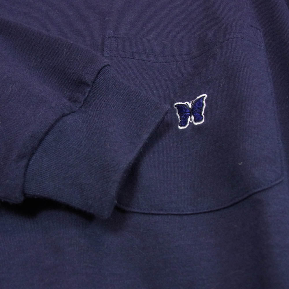 Needles ニードルス 22AW LQ266 L/S Crew Neck Tee-PE/C Jersey ロングスリーブ パピヨン刺繍 長袖 Tシャツ カットソー パープル系 XS【中古】