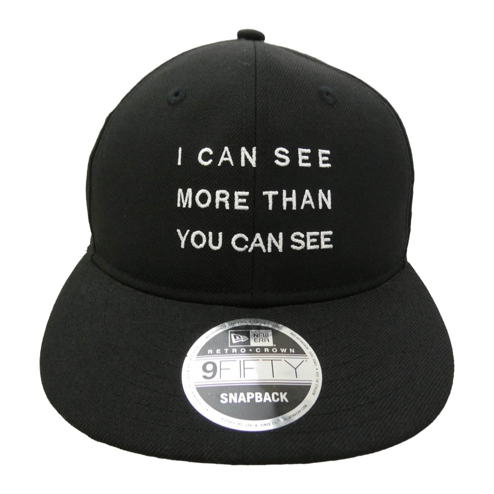 UNDERCOVER アンダーカバー NEW ERA ニューエラ NEW ERA ニューエラ RETRO CROWN I CAN SEE MORE THAN YOU CAN SEE メッセージ刺繍 ベースボール キャップ 帽子 ブラック系【中古】