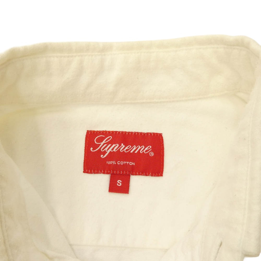Supreme シュプリーム ワングラム期 ボタンダウン フランネル シャツ 長袖 ホワイト系 S【中古】