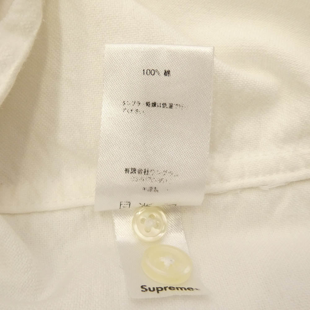 Supreme シュプリーム ワングラム期 ボタンダウン フランネル シャツ 長袖 ホワイト系 S【中古】