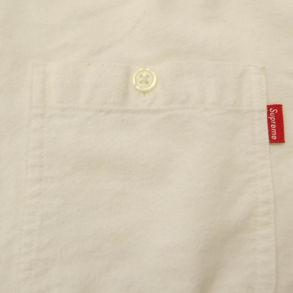 Supreme シュプリーム ワングラム期 ボタンダウン フランネル シャツ 長袖 ホワイト系 S【中古】