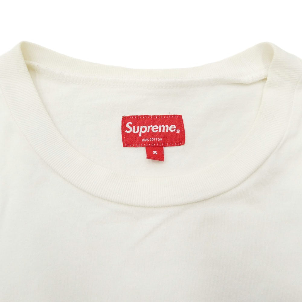 Supreme シュプリーム 16SS Woven Tape L/S Pocket Tee テープ ロゴ ポケット Tシャツ 長袖 ホワイト系 S【中古】