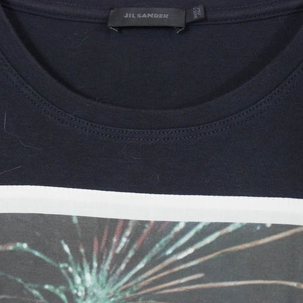 JIL SANDER ジルサンダー JSML707501 イタリア製 クルーネック パッチワーク 半袖 Tシャツ カットソー グレー系 S【中古】