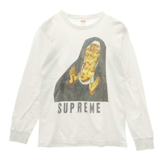 Supreme シュプリーム 17SS Nun L/S Tee 修道女 プリント Tシャツ 長袖 ホワイト系 S【中古】