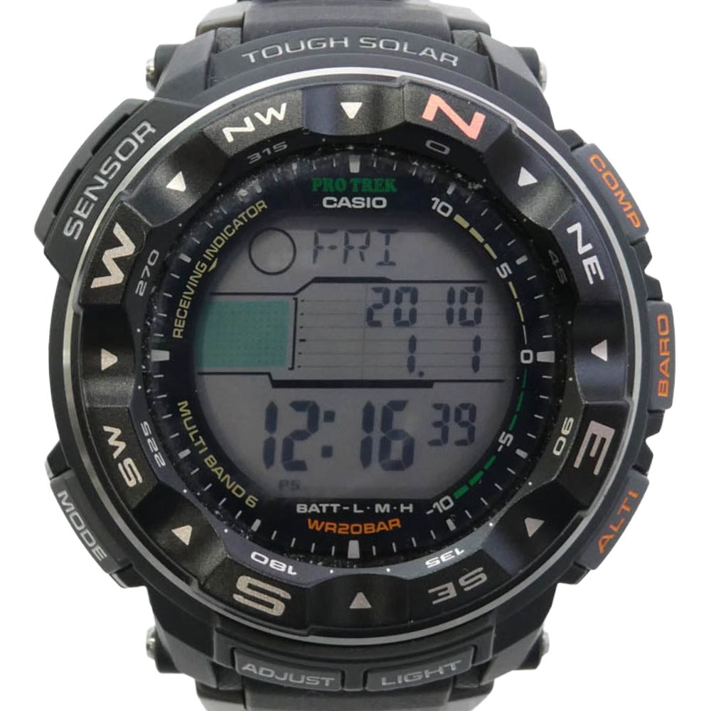 CASIO カシオ PRW-2500-1JF PRO TREK プロトレック 電波ソーラー クォーツ 腕時計 ウォッチ ブラック系【中古】