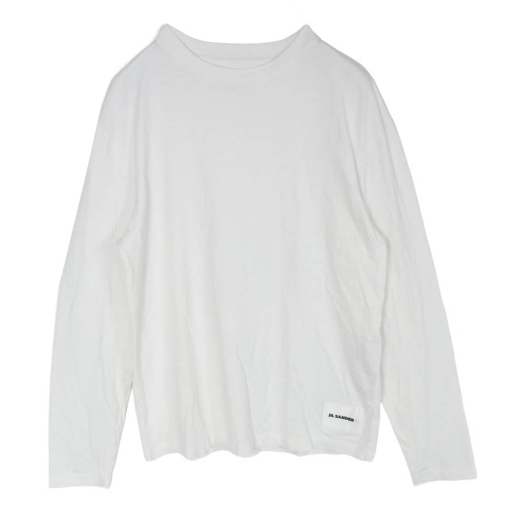 JIL SANDER ジルサンダー 23SS J47GC0002 ロゴラベル クルーネック ロングスリーブ カットソー 長袖 Tシャツ ホワイト系 S【中古】
