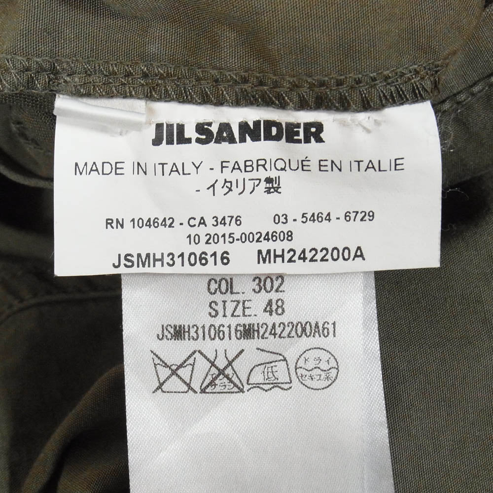 JIL SANDER ジルサンダー JSMH310616 イタリア製 裾リブ イージー カーゴパンツ カーキ系 48【中古】