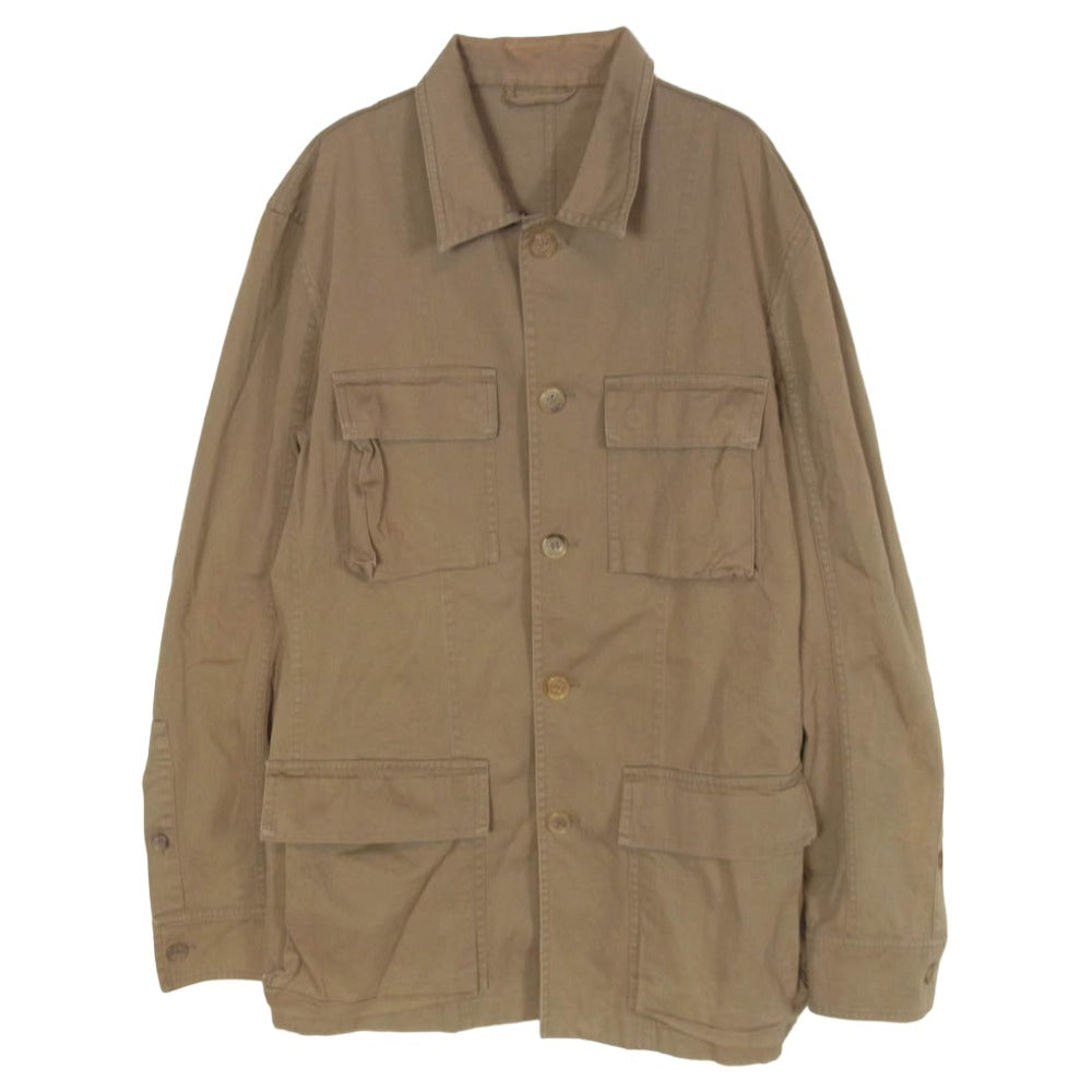JIL SANDER ジルサンダー フロントポケット ミリタリー ワーク サファリジャケット カバーオール ベージュ系 46【中古】