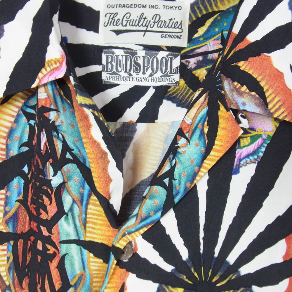 WACKO MARIA ワコマリア 21SS NMD-WM-HI02-A BUDSPOOL HAWAIIAN SHIRT バッズプール ハワイアン 舐達麻 オープンカラー 半袖シャツ アロハシャツ マルチカラー系 XL【中古】
