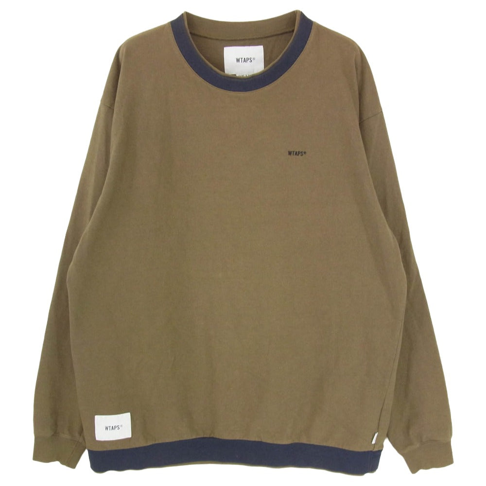 WTAPS ダブルタップス 20SS 201ATDT-CSM35 SNEAK PEAK TEE COTTON スネーク ピーク ロングスリーブ 長袖 Tシャツ カーキ系 X03【中古】