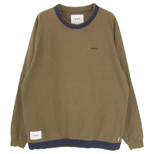WTAPS ダブルタップス 20SS 201ATDT-CSM35 SNEAK PEAK TEE COTTON スネーク ピーク ロングスリーブ 長袖 Tシャツ カーキ系 X03【中古】