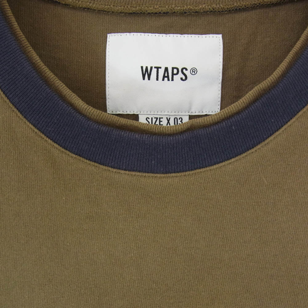 WTAPS ダブルタップス 20SS 201ATDT-CSM35 SNEAK PEAK TEE COTTON スネーク ピーク ロングスリーブ 長袖 Tシャツ カーキ系 X03【中古】