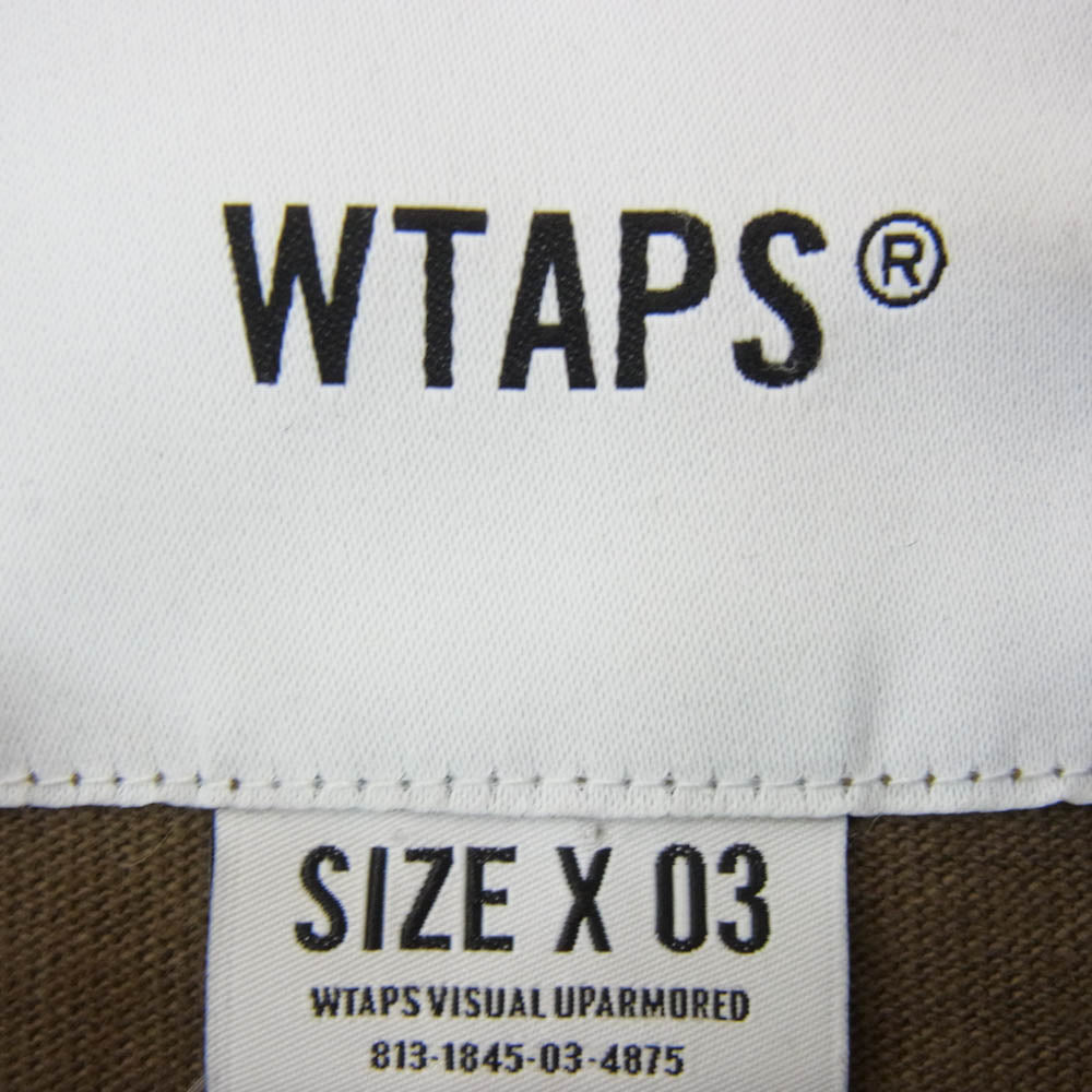 WTAPS ダブルタップス 20SS 201ATDT-CSM35 SNEAK PEAK TEE COTTON スネーク ピーク ロングスリーブ 長袖 Tシャツ カーキ系 X03【中古】