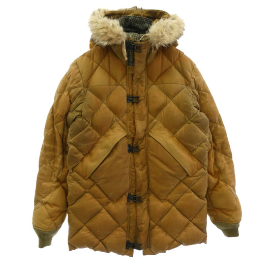 Nigel Cabourn ナイジェルケーボン 8021230050 × Eddie Bauer エディーバウアー GEDDES PARKER ドライワックスコーティング フード付き コヨーテ ファー付き ダウンジャケット 46 ライトブラウン系 46【中古】