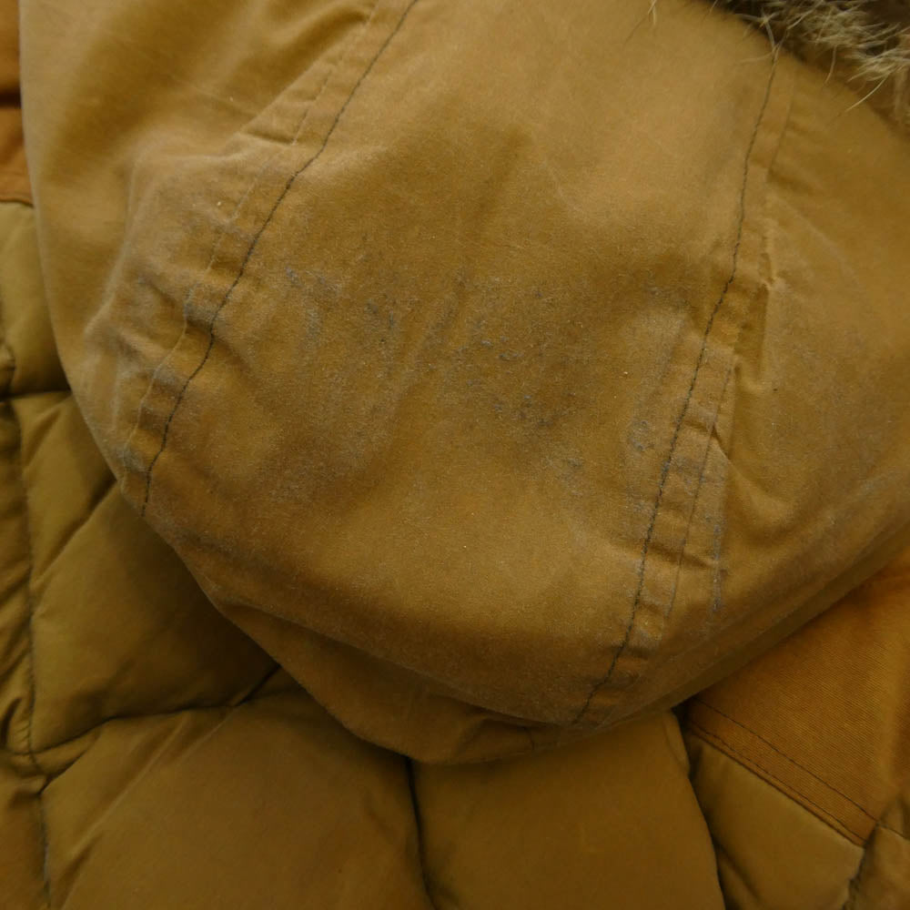 Nigel Cabourn ナイジェルケーボン 8021230050 × Eddie Bauer エディーバウアー GEDDES PARKER ドライワックスコーティング フード付き コヨーテ ファー付き ダウンジャケット 46 ライトブラウン系 46【中古】