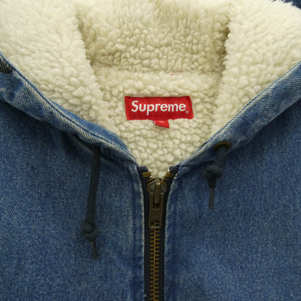 Supreme シュプリーム 13AW Hooded Denim Work Jacket フーデット デニム ボア ワーク ジャケット ブルー系 M【中古】 Supreme シュプリーム 13AW Hooded Denim Work Jacket フーデット