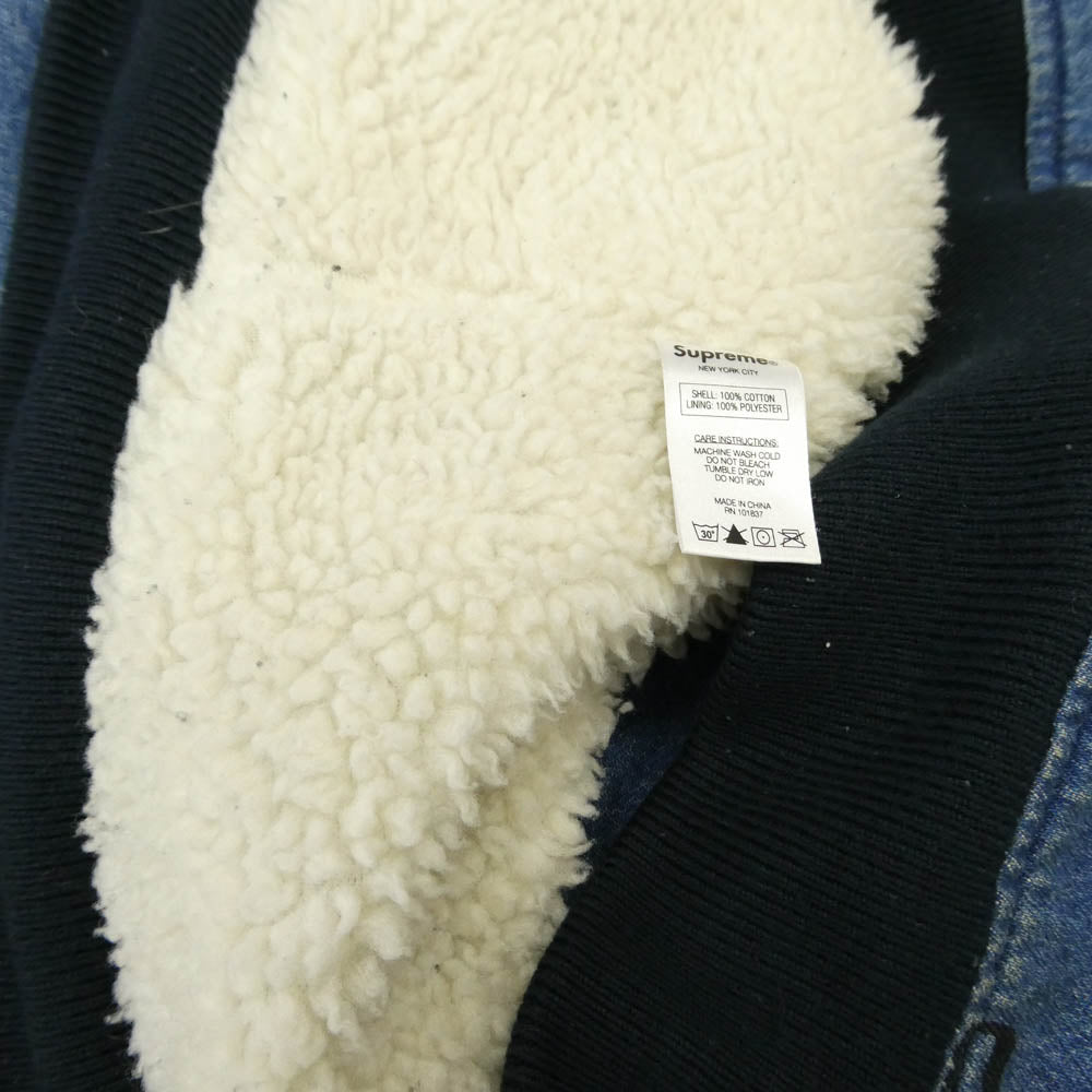 Supreme シュプリーム 13AW Hooded Denim Work Jacket フーデット デニム ボア ワーク ジャケット ブルー系 M【中古】