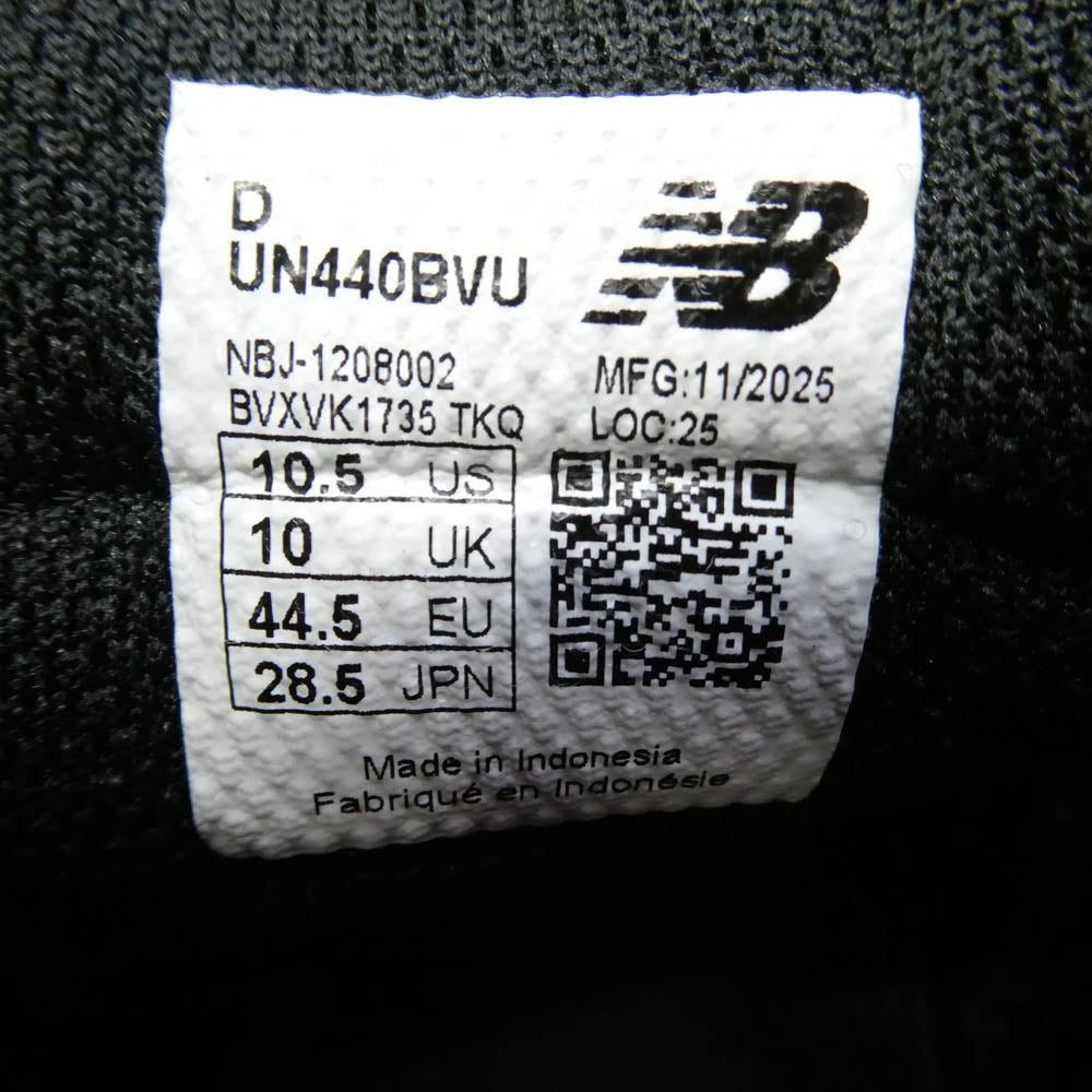 NEW BALANCE ニューバランス UN440BVU NB Numeric 440v2 ヌメリック スウェード メッシュ ローカット スケート スニーカー ブラック系 28.5cm【中古】