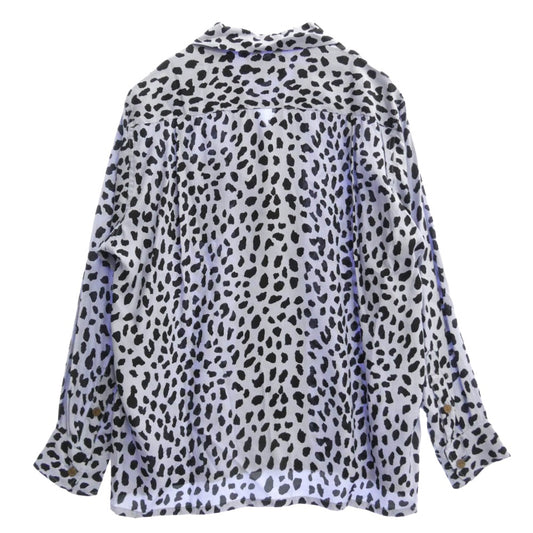 WACKO MARIA ワコマリア 21FWE-WMS-HI01 HAWAIIAN SHIRT L/S レオパード ハワイアンシャツ パープル系 S【中古】