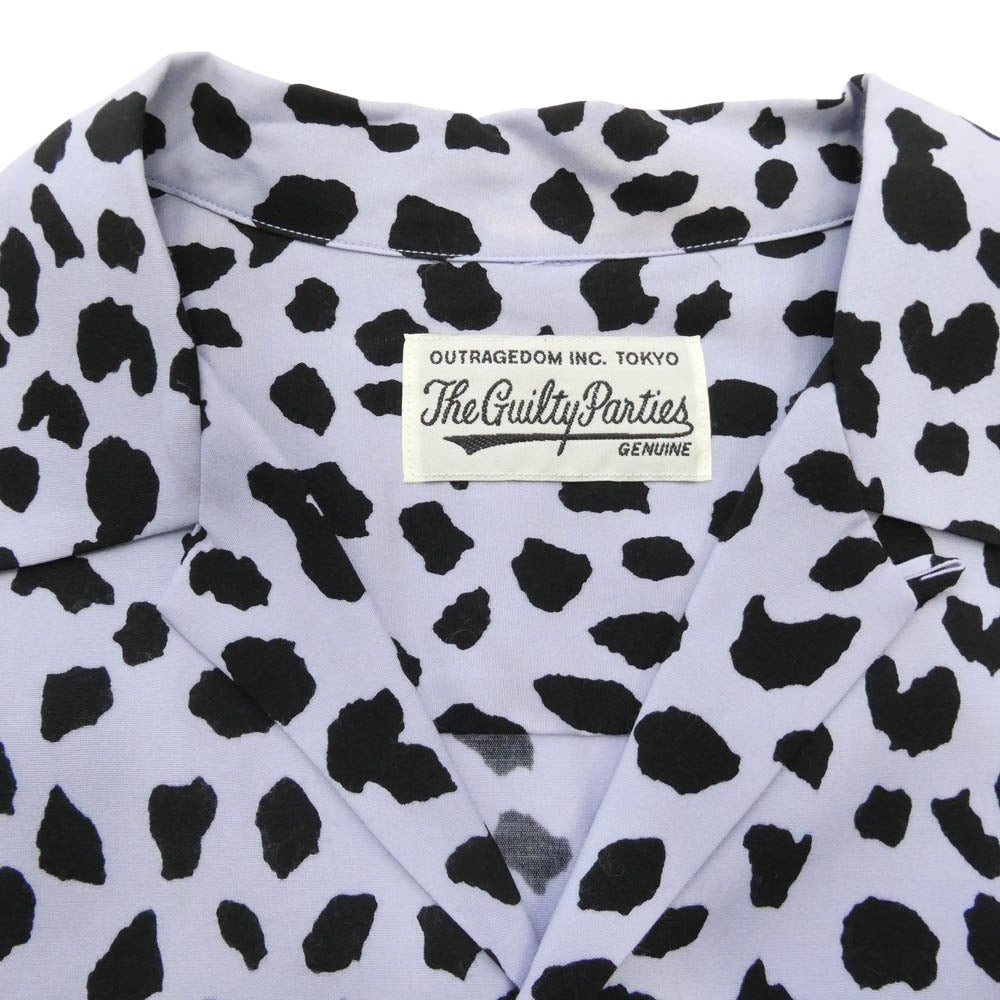 WACKO MARIA ワコマリア 21FWE-WMS-HI01 HAWAIIAN SHIRT L/S レオパード ハワイアンシャツ パープル系 S【中古】