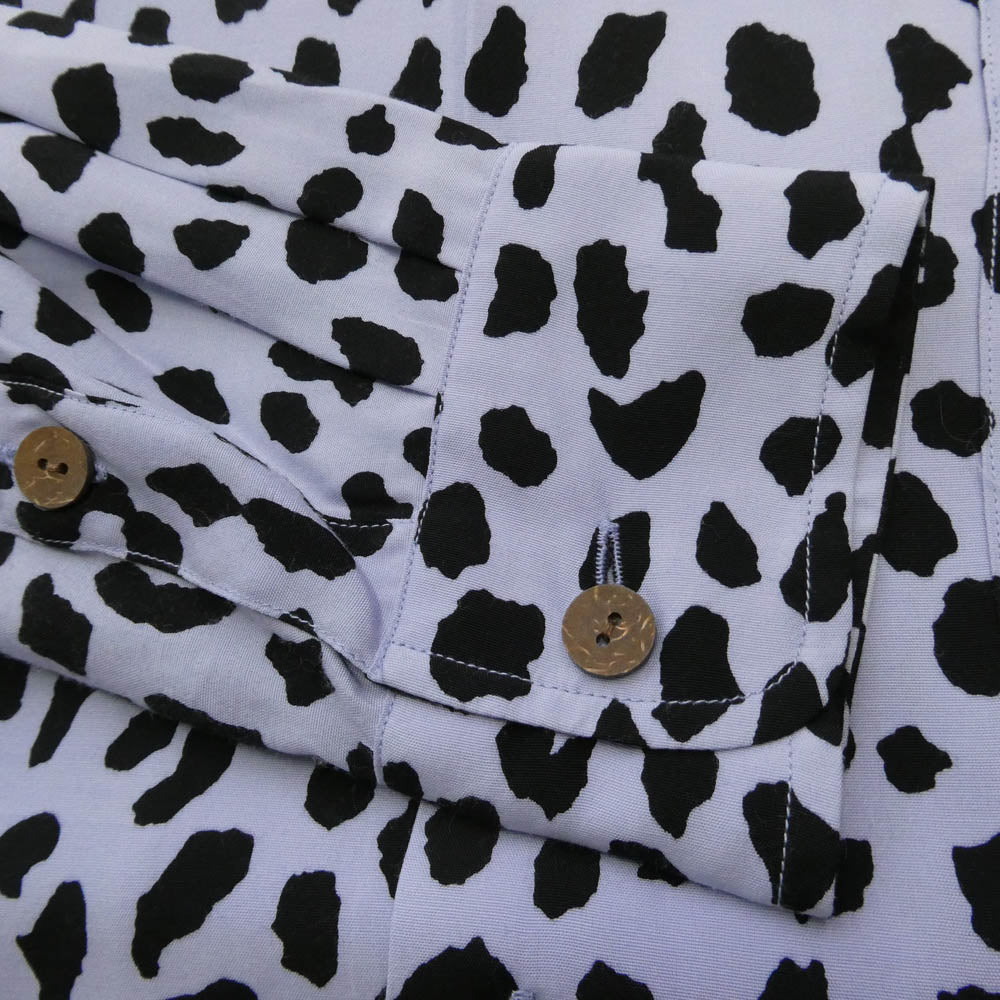 WACKO MARIA ワコマリア 21FWE-WMS-HI01 HAWAIIAN SHIRT L/S レオパード ハワイアンシャツ パープル系 S【中古】