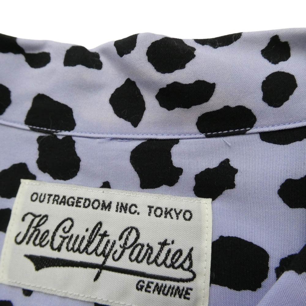 WACKO MARIA ワコマリア 21FWE-WMS-HI01 HAWAIIAN SHIRT L/S レオパード ハワイアンシャツ パープル系 S【中古】