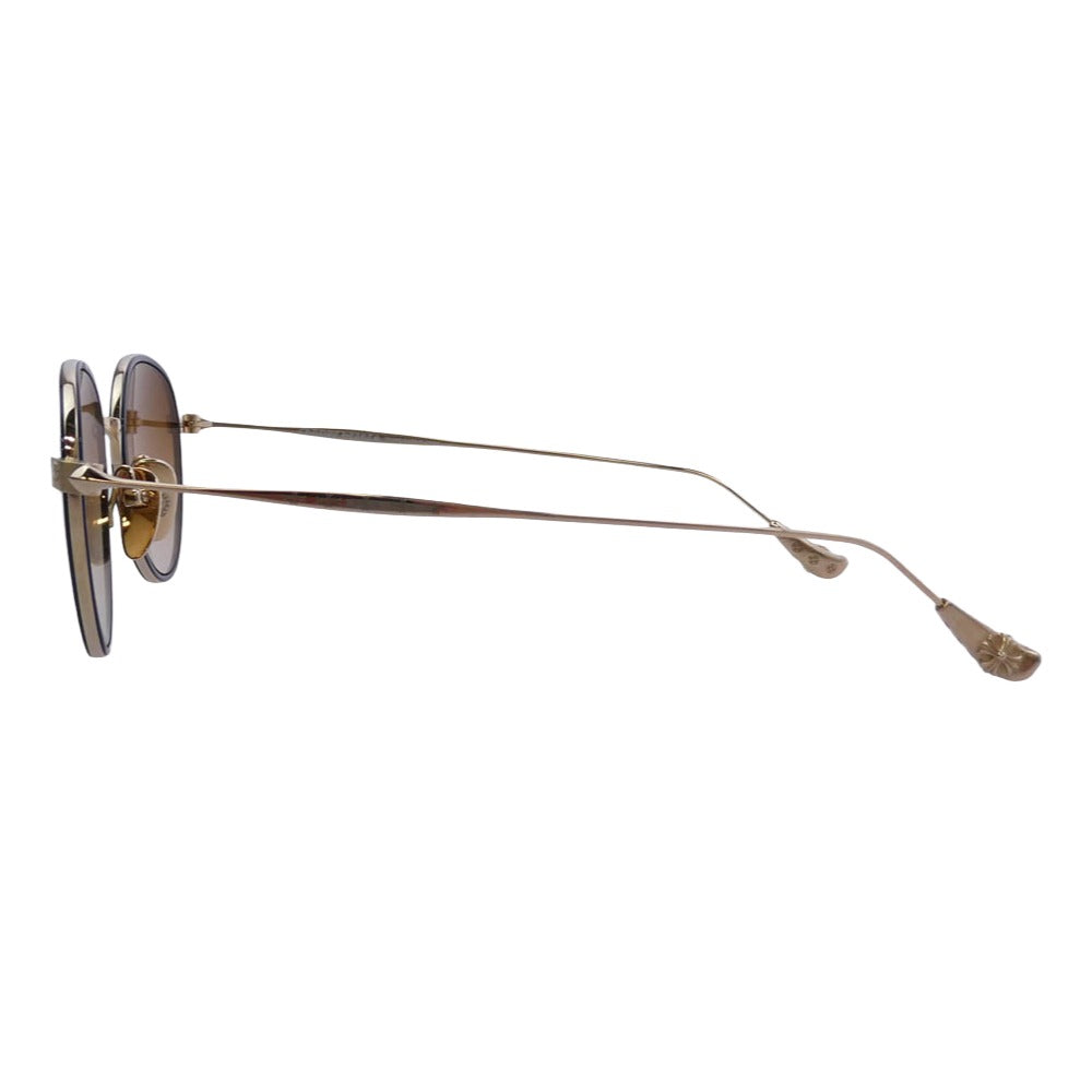 CHROME HEARTS クロムハーツ（原本無） BONE PRONE IV PCK/GP サングラス アイウェア ゴールド系 ブラウン系 49□22-150【中古】