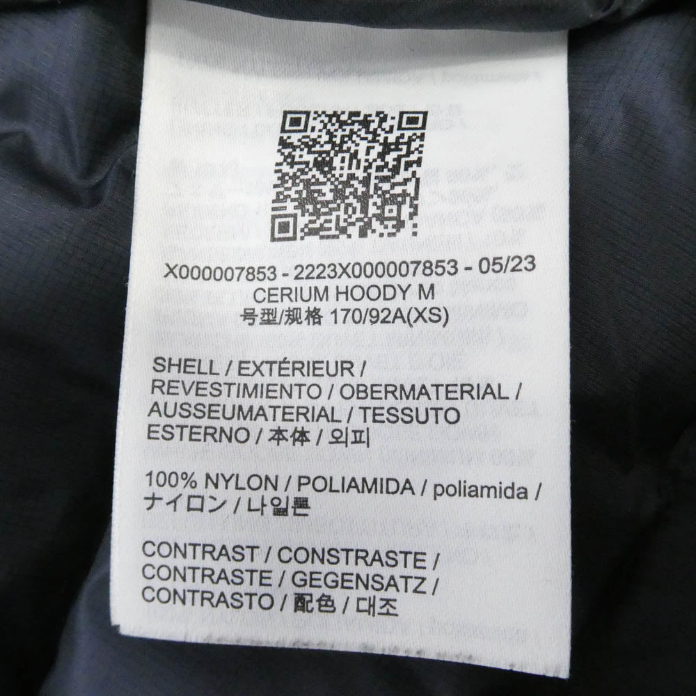 ARC'TERYX アークテリクス X000007853 CERIUM HOODY セリウム フーディー アウター ダウンジャケット ネイビー系 XS【中古】