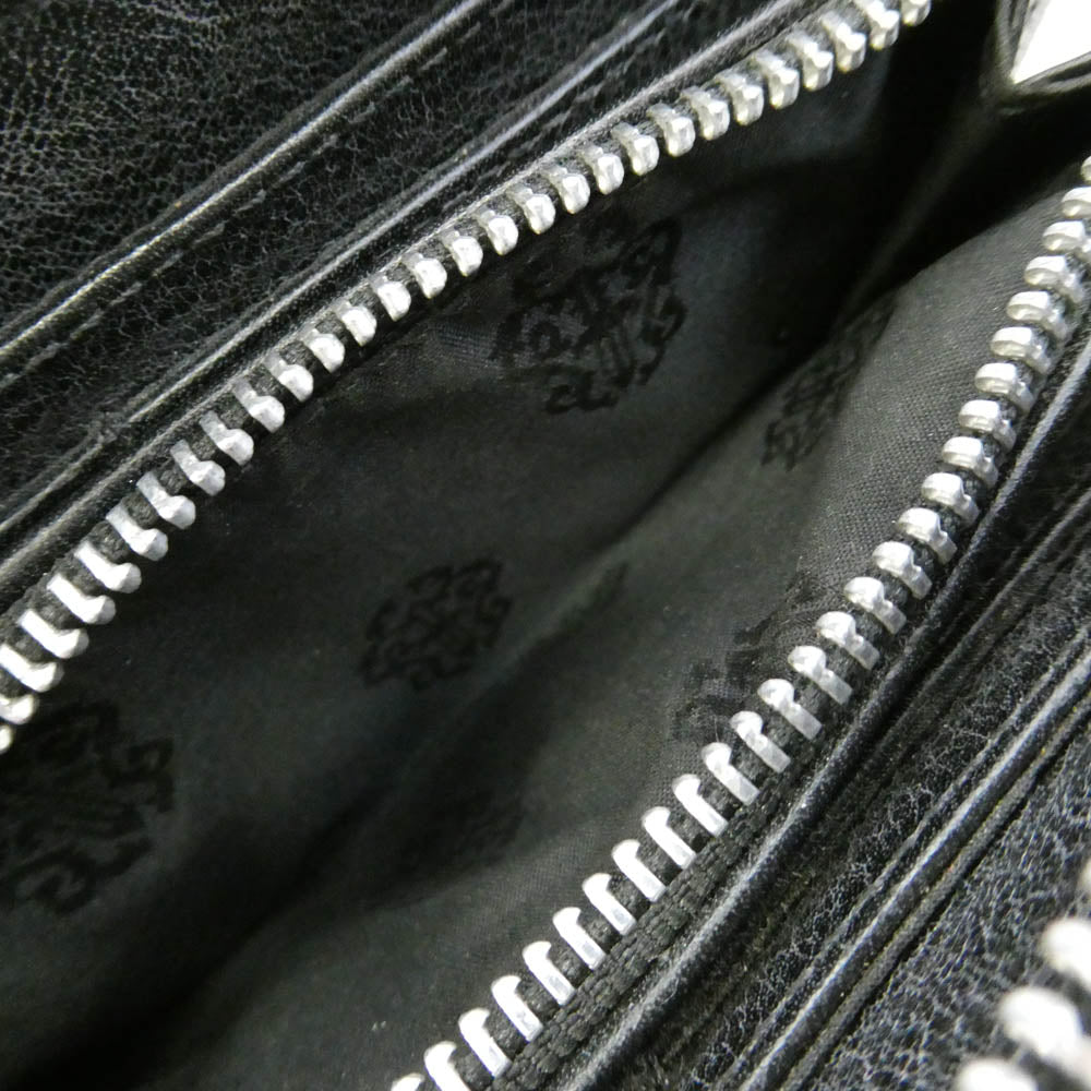 CHROME HEARTS クロムハーツ（原本無） REC F ZIP クロスパッチ キルティング ウォレット ブラック系【中古】