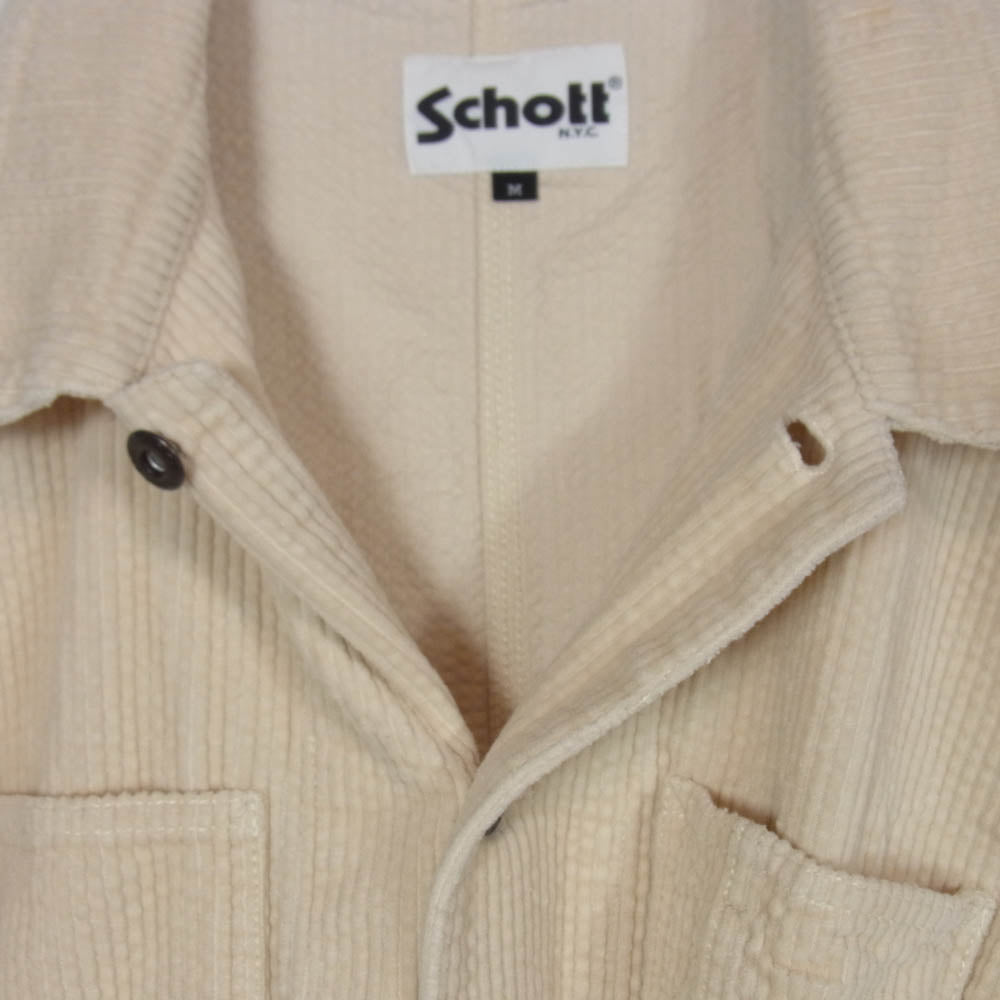 schott ショット 3112063 CORDUROY WORK COVERALL コーデュロイ カバーオール ジャケット ベージュ ベージュ系 M【中古】