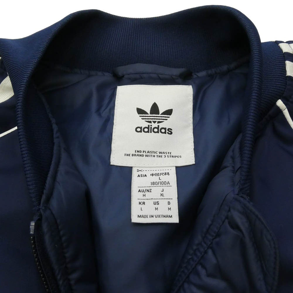 adidas アディダス HL9202 M QUILTED SST BMBR キルティング ボンバー ジャケット ネイビー系 L【中古】