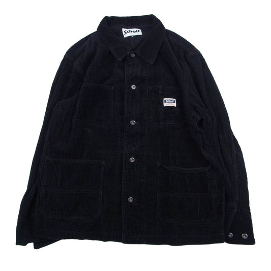 schott ショット 3112063 CORDUROY WORK COVERALL コーデュロイ カバーオール ジャケット ブラック ブラック系 M【中古】