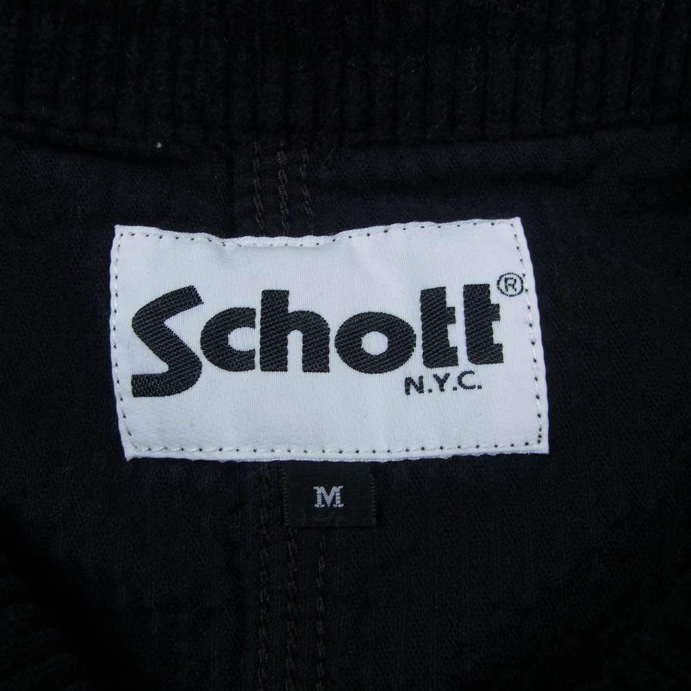 schott ショット 3112063 CORDUROY WORK COVERALL コーデュロイ カバーオール ジャケット ブラック ブラック系 M【中古】
