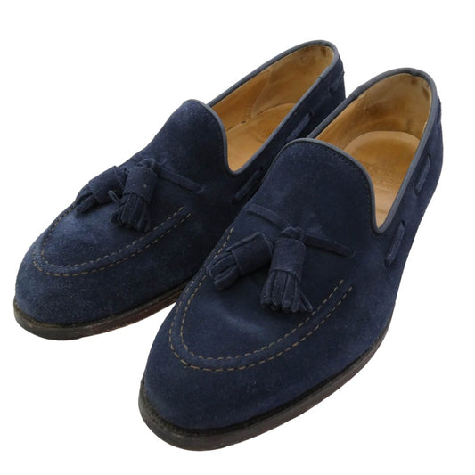 CROCKETT&JONES クロケットアンドジョーンズ 9376 CAVENDISH2 キャベンディシュ2 スエード タッセル ローファー ネイビー系 7.5E【中古】