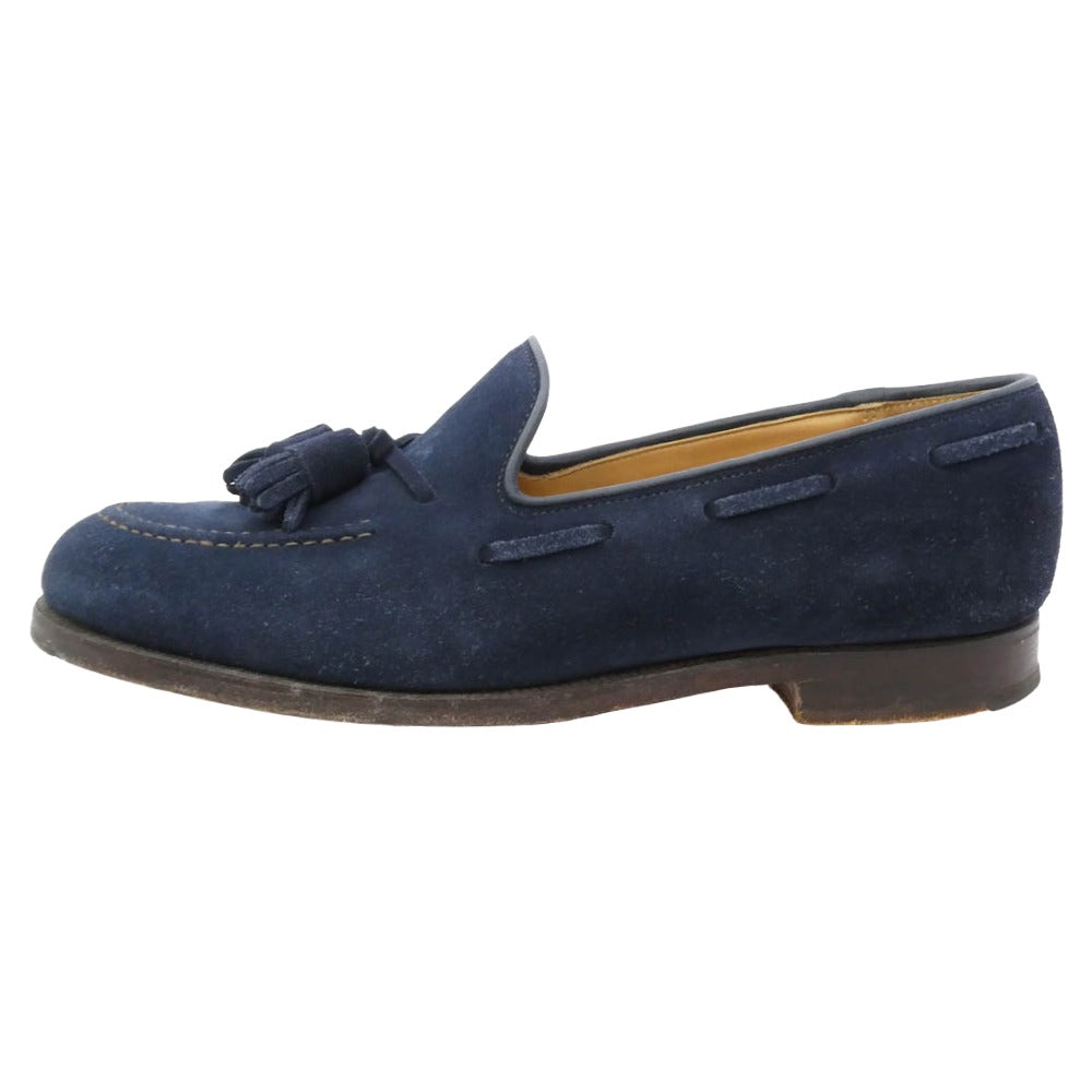 CROCKETT&JONES クロケットアンドジョーンズ 9376 CAVENDISH2 キャベンディシュ2 スエード タッセル ローファー ネイビー系 7.5E【中古】